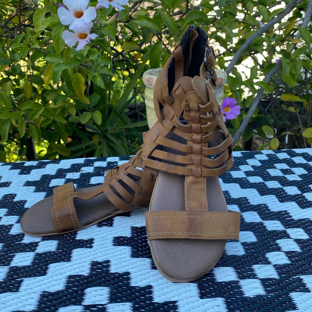 Roan By Bed Stu Bee Tan Gladiator Leather Sandals